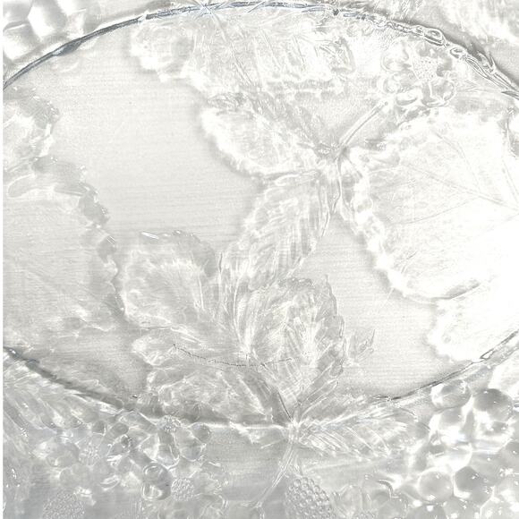 Anchor Hocking Heavy Glass Oval Embossed Grapes Leaves Berries Platter 17.75" - Picture 5 of 11